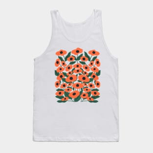 Abstract Red Poppy Flowers Tank Top